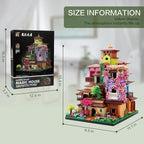 Architecture Cherry Blossom Villa Tree House Micro Building Blocks Set for Adults 14+ 7080PCS, Flower House Creative Collectible Models