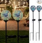 VCUTEKA Mosaic Solar Light, Solar Garden Decorative Lights Outdoor Waterproof LED Pathway Stake Light for Landscape Patio Yard Deck Walkway Decoration, 2 Pack