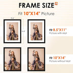 FIXSMITH 10x14 Picture Frame Set of 4, Photo Frame with HD Plexiglass, Display Pictures 8.5x11 with Mat or 10x14 Without Mat, Black Picture Frames Collage Wall Decor, Gallary Wall Frame