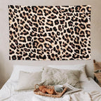HZOHNAGO Leopard Print Tapestry Rustic Brown Leopard Wild Animal Printed Wall Tapestry Painting Wall Hanging for Bedroom Living Room Dorm 90" W x 60" H