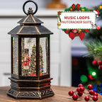 Musical Christmas Snow Globe Lantern Lighted Nutcracker Suite Scene Christmas Tree Water Lantern with Swirling Glitter Decoration