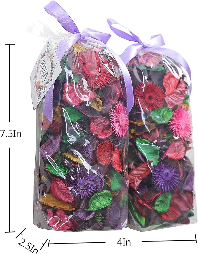 Qingbei Rina Christmas Potpourri Bags, Mixed Scented Potpourri Dried Flowers,Winter Decorative Bowl Filler,Home Fragrance Sachet Petal, Holiday Bathroom Decor,8.4 oz(Colorful)