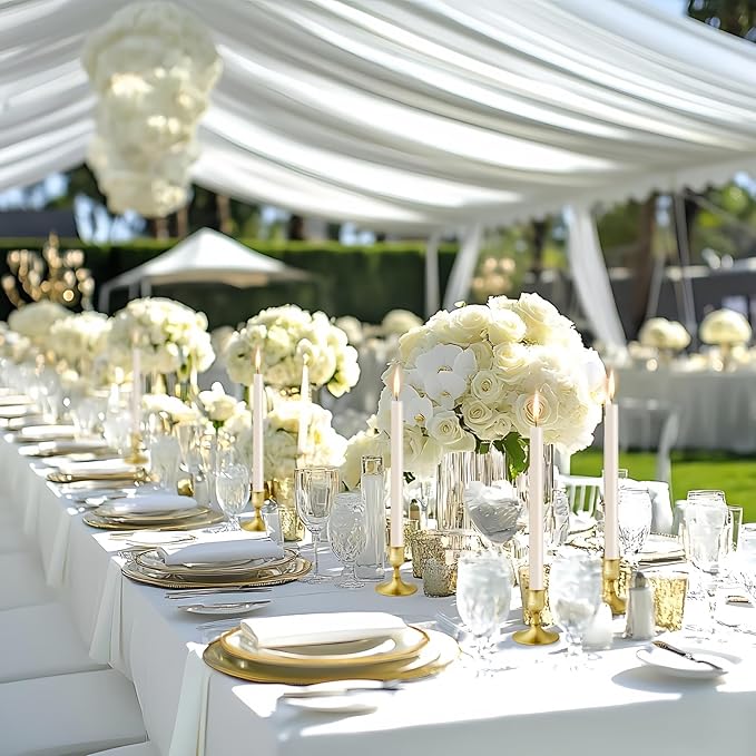 Vintage Brass Gold Taper Candle Holders, Set of 24, Metal Taper Candlestick Holder for Dinner Room Table Centerpiece, Wedding Reception, Festive,Mantel Decoration, Home Decor