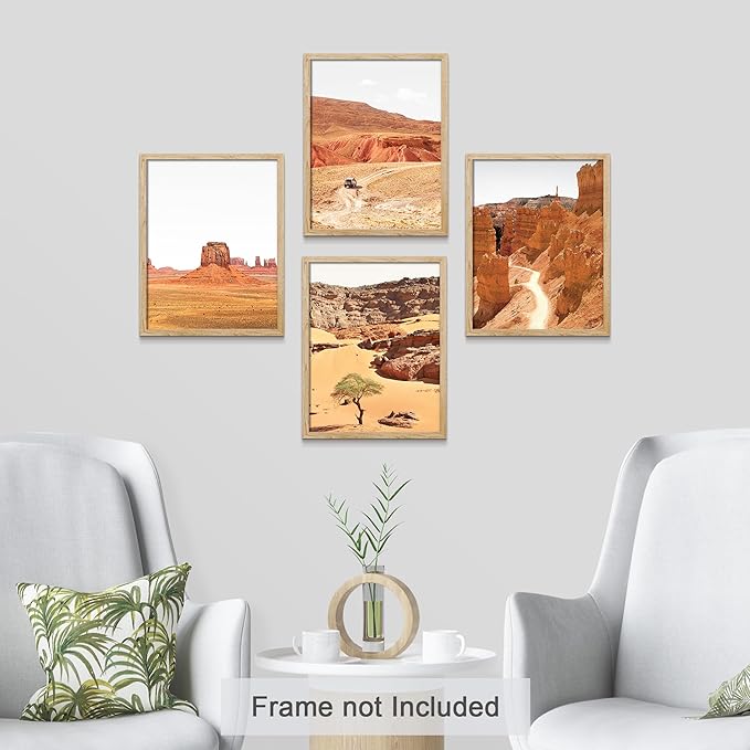 SIGNWIN Poster Bathroom Decor, Wall Art Room Decor Multicolor for Living Room, Bedroom, Office Arizona Texas Mountain Valley Landscape Nature Wilderness Photography Decorative Southwest - 12"x16"x4