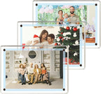 3 Pack acrylic fridge magnetic frame 6X4 Inch refrigerator photo magnet frames clear picture frames magnetic photos Display frame Double-Sided acrylic magnet frames(3pcs clear, 4x6 inch)