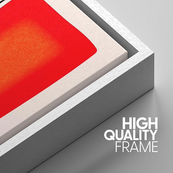 SIGNWIN Framed Canvas Print Wall Art Set Mid-Century Color Blocks & Spirals Abstract Shapes Illustrations Modern Art Contemporary Minimal Ultra for Living Room, Bedroom, Office - 24"x36"x3 White