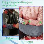 Professional Gaming Pillow for Lap; Arm Rest Pillow Gaming Lap Pillow with Crochet Support - Eliminate Pain in Gaming (Grey)