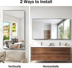 Large Beveled Mirror, 30x55 Frameless Beveled Bathroom Mirrors for Over Sink, Upgraded Shatterproof Beveled Frameless Vanity Mirror for Bathroom,Bedroom,Living Room and Entryway