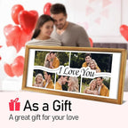 Gifts for Him/Her - Personalized Photo Frame with Love Design, Wall Mount or Tabletop Display, Romantic Gifts for Boyfriend Girlfriend Anniversary Birthday Valentine's