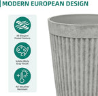 20" Resin Tall Planters for Outdoor Plants, Set of 2 Vintage Gray Large Flower Pots with Handmade Fluted Texture, Heavy-Duty and Weather-Resistant for Year Round Indoor Outdoor use