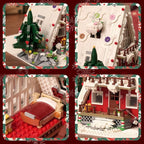 Art Log House Building Block Set With LED Lights, 2159 Pieces Christmas Toy Set, Scene With Santa Claus, Tree, Deer, for Adults, Boys and Girls