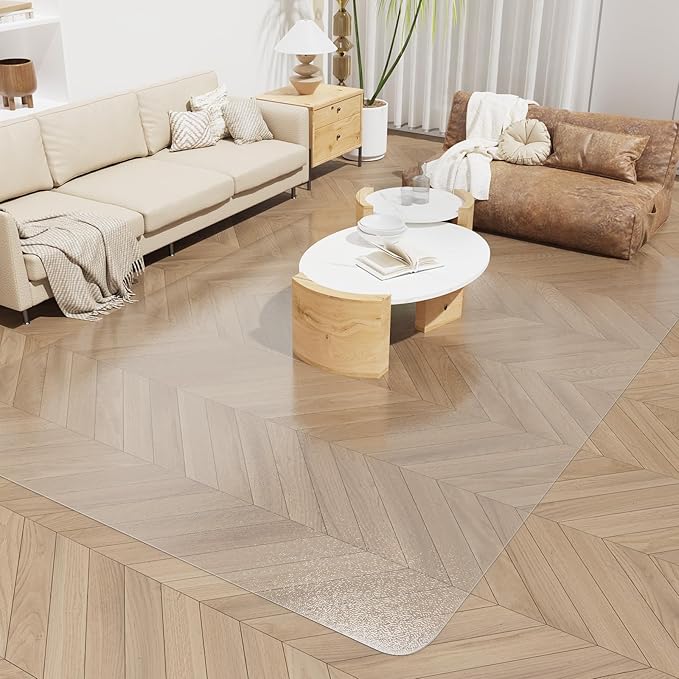 SALLOUS Chair Mat for Hard Floors, 60" x 75" Office Chair Mat for Hard Surface, Vinyl Floor Mat for Gaming Chairs, Multi-Purpose Floor Protector Desk Mat for Home Office (Clear)