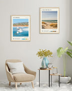 HesenDot Natural OAK Wood San Diego Surfing Framed Wall Art,12x16in Natural Seascape Canvas Wall Print,Classic Urban Landmark Wall Decor for Living Room,Bedroom,Office Gallery Gifts Set of 1