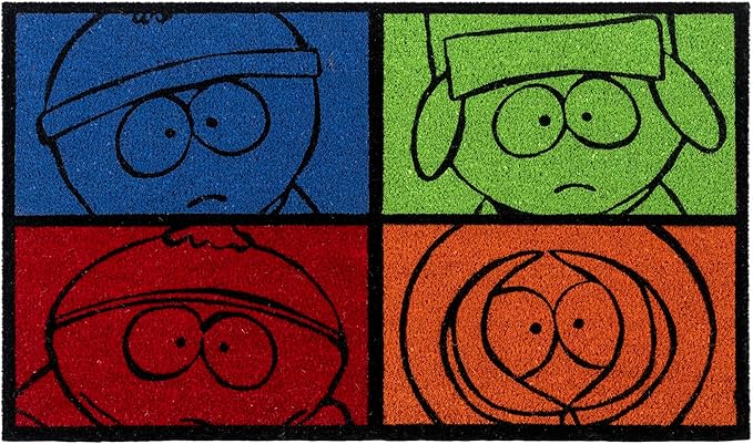 Gertmenian Coir Doormat - 2x3 Welcome Mat (2-Pack), Ideal for High Traffic Areas in Front Door, Garage, Entryway - South Park Gang/South Park Blocks, 80010