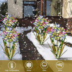 Solar Metal Agave Butterfly Flower Stick Garden Sculpture - Outdoor Christmas Lights With Swaying Butterfly - Solar Powered Gift (2 PCS Light Green)