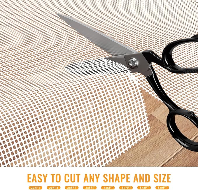 Silicone Non Slip Rug Pad, Anti Skid Thick Area Rug Pad Gripper, Under Carpet Rug Mats for Hardwood Surface Floors, Keep Rugs in Place-2x3 Ft