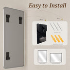 Bathroom Mirror 60" x 36", Large Rectangle Wall Mirror, Silver Metal Frame Wall Mounted Mirrors for Bathroom, Vanity, Bedroom, Entryway Decor(Horizontal/Vertical)