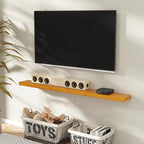 Marsmiles Wood Floating Shelves for Wall - 24 Inch Wooden Floating Shelves Set of 2-24 Inch Wide x 7.7 Inch Deep x 1.6 Inch Thick Rustic Wood Shelves for Room Wall