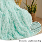 XeGe Luxury Faux Fur Throw Blanket, Aqua Soft 50x60 Fluffy Blanket Throw, Shaggy Plush Decorative Couch Blanket, Cute Furry Throw Holidy Fuzzy Lap Blanket for Kids Women Men Teen Girls Aqua Green