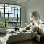 Fan Wall Decor, Japanese Giant Fan, Large Bamboo Fan Wall Art For Boho Hanging Headboard, Decorative Folding Fans For Over Bed, Asia Trending (Gray 60inch)