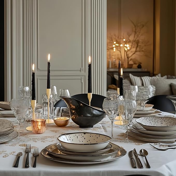 French Gold Taper Candle Holders for Wedding Table Centerpiece,Tall Taper Candlestick Holders Bulk Set of 6,Metal Candle Stick Holders for Dinning or Mantel Centerpiece,Party Home Decor