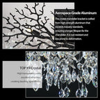 Modern Black Crystal Tree Branch Chandelier,14-Light 40" Black K9 Crystal Chandeliers for Living Room, Round Chandelier for Dining Room,High Ceiling,Kitchen Island,Foyer,Staircase