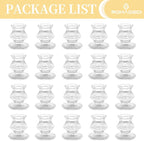 Romadedi Glass Candle Holder for Candlestick - 20 Pcs Clear Small Tapered Candle Holder Decor Bulk Wedding Table Centerpiece for Candle Sticks Christmas Party Living Room Dinner Advent