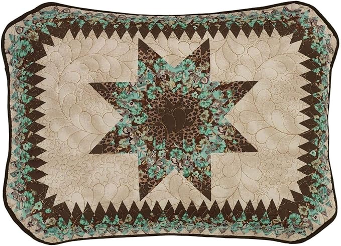 Donna Sharp Contemporary Polyester Quilt Set - Sea Breeze Star - 2-Piece Twin Size Quilt Set, Includes Quilt, and Pillow Sham Perfect for Coastal and Souhtwest Decor