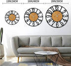 LEIKE Large Wall Clocks,Silent,Non Ticking,Battery Operated Rustic Round Modern Big Wood Wall Clock for Living Room, Bedroom,Kitchen,Farmhouse,Office,Home Decor