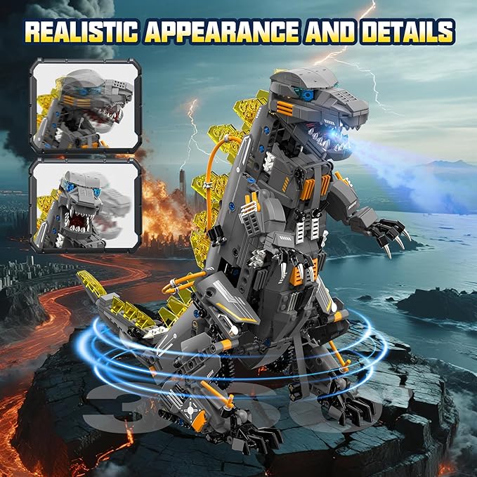 5 in1 RC Robot Building Kit, 935 PCS App & Remote Control Robotics Kit, STEM Robot Dinosaur Monster Building Toys for Kids Age 6 7 8 9 10 11 12+, Educational Learn Toys Gift for Boys & Girls
