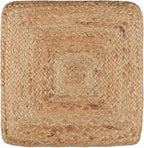 REDEARTH · Cube Pouf Foot Stool Ottoman - Jute Braided Pouffe Poof Accent Sitting Footrest for The Living Room, Bedroom, Nursery, Patio, Lounge & Other Rooms (14.5”x14.5”x16”; Natural Gray)
