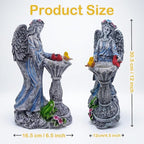 Mrocioa Solar Outdoor Garden Decor Angel Statue Light with Color Changing Birdbath, Waterproof Led Home Decor Figurine Lights for Yard Patio Front Porch, Housewarming Gifts for Thanksgiving Christmas