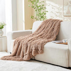 GONAAP Fuzzy Faux Fur Throw Blanket Taupe Super Soft Cozy Plush Fuzzy Shaggy Blanket for Couch Sofa Bed (Taupe, Throw(50"x60"))