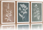 SIGNINART Neutral Botanical Framed Canvas Wall Art Set, Vintage Floral Wall Decor, Boho Minimalist Plant Wall Painting, Art Print for Farmhouse Living Room, Bedroom, Office, Bathroom 16"x24"x3