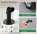 Curtain Rods for Windows 28 to 48 Inch, Black Adjustable Curtain Rod, Wrap Around Blackout Curtains Rod, Heavy Duty Industrial Curtains Rods, 1 Inch Outdoor/Indoor Drapery Pole 28-48"