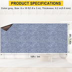 Marine Carpet,6 FT x 10 FT Blue-Gray Indoor Outdoor Carpet 0.2" Thick Boat Carpet with Water-Proof TPE Backing, Non-Slide Outdoor Marine Carpet Roll for Home, Patio, Porch, Deck
