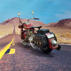 Vintage Motorcycle Model Decoration Iron Motorcycle Miniature Sculpture for Table Book Shelf Decor Gift（Red）