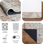 Keen Home Design 3x5 Rug - Machine Washable Entry Rug with Non-Slip Backing, Ideal for Enteryway, Kitchen, Bathroom, Laundry Room - Vintage, Easy Clean, Durable, Low Pile Rug - (3' x 5')