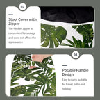 Inflatable Ottoman Stool D21 xH9 for Outdoor/Indoor Use, Water Repellent Patio Foot Rest Stool with Portable Handle,Round Pouf Ottoman Suitable for Garden,Deck and Camping - Palm Green