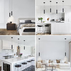 Zoomable LED Pendant Lights Modern Ceiling Hanging Spotlight Pendant Lighting,5CCT/2700K-5000K,Zoomable 15°-60°,Unique Pendant Lighting for Kitchen Island Bar,12W,Black(1Pack)