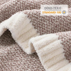 Snuggle Sac Queen Size Bedding Blanket Taupe,Super Soft Warm Microfiber Blankets Cozy Knit Fuzzy Plush Bed Blankets,Heather Taupe, 90x90 inches
