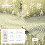 Great Bay Home King Reversible Rustic Lodge Sage and Red Bedspread Quilt with Shams - All Season Cabin Forest Coverlet Bedding Set (Includes 1 Quilt, 2 Pillow Shams)