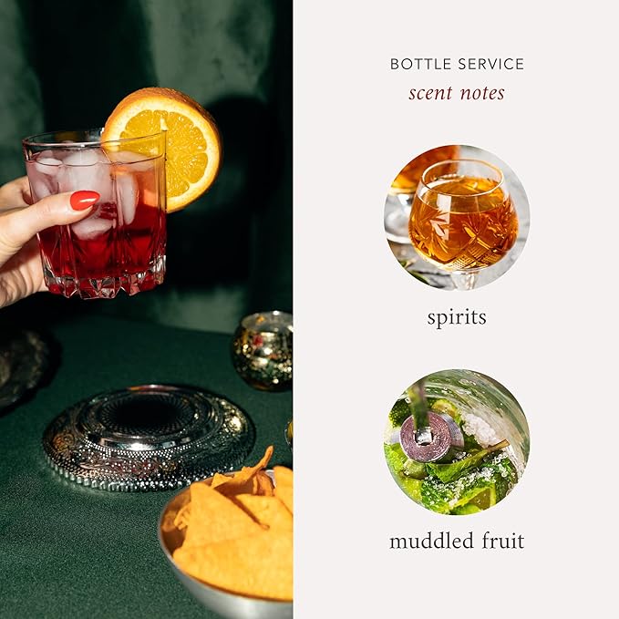 Literie Miami Inspired Scented Candle: Bottle Service - Spirits & Muddled Fruit Scent, 7.5oz, 40 Hour Burn, Vegan Soy & Coconut Blend Candle for Home Decor, Gift for Women & Men