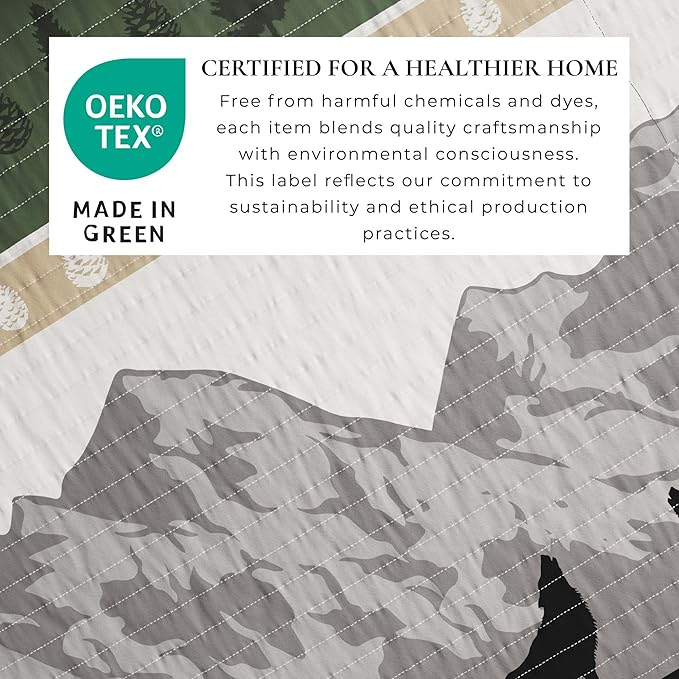 Great Bay Home 3-Piece Reversible Rustic Lodge Bedspread Quilt with 2 Shams. All-Season Quilt Set. (Full/Queen, Salt Creek)