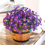 Daisy Artificial Flowers for Outdoors Summer Fall Decoration, 6 Bundles Fake Mums Purple Silk Flowers for Outside Look Real UV Resistant Faux Flowers Plants for Planter Front Door Home Indoor Porch