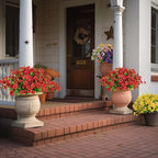 10 Bundles Artificial Faux Flowers for Outdoor,10Pcs Fake Flowers for Home Decor,Plastic Flowers Shrubs Lifelike Artificial Greenery Home Porch Stems Outside Decor(Red)