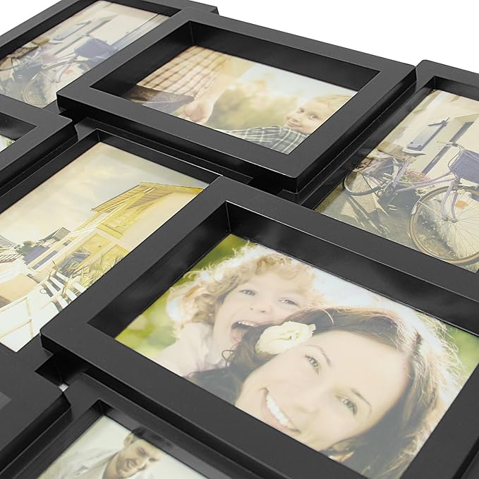 Jerry & Maggie 4X6 Collage Picture Frames for Wall Decor, 21 Opening Collage Wall Hanging for 6x4 Photo, Multi Picture Frame Set with One-piece Design Black