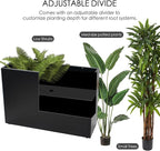 Kozyard 36" x 12" x 24" Metal Rectangular Planter Box Steel Long Box Planter Black Powder Coated Steel Plant Pot All-Weather Use with Partition Panel for Indoor Outdoor for Trees, Plants Flowers