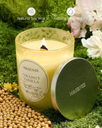 M&SENSE Coconut Vanilla Scented Candle, Cracking Wooden Wick Soy Wax, 18oz 100 Hours Long Lasting Clean Burn, Large Jar Candles for Home Decor, Non-Toxic Relaxing Aromatherapy Gifts for Women