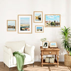 IBUYKE 8x10 Picture Frame,Set of 3,Solid Oak Wood 8x10 Photo Frame with Mat to 5x7,10x8 Picture Frames With Tempered Glass,Tabletop or Wall Mount Display,Home Decor,Natural Oak 8 x 10 Frame,UWPF0810N-3